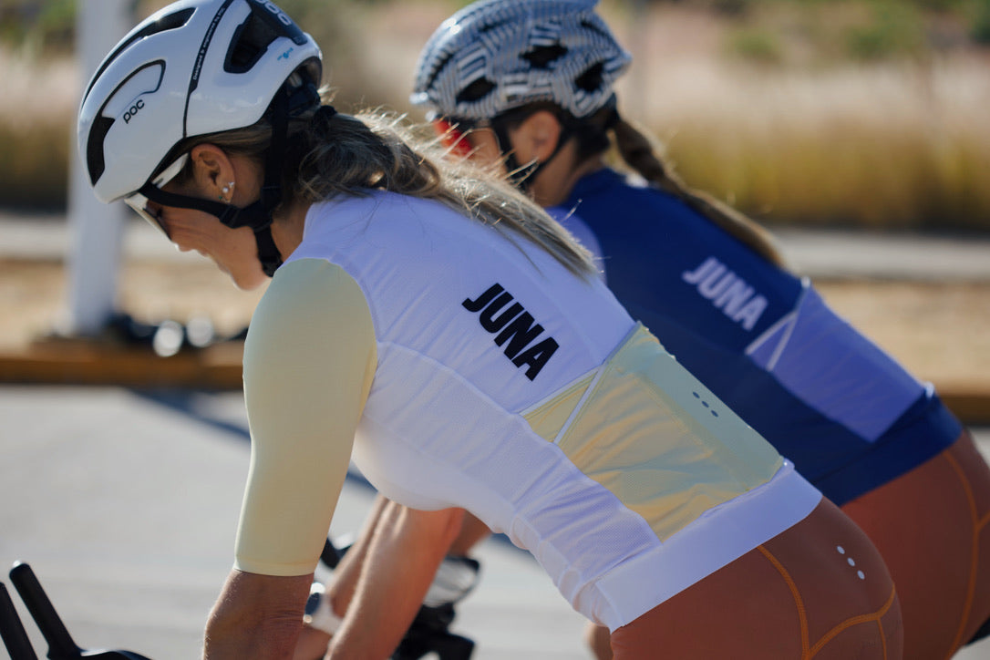 Jersey Manga Corta Blanca + Amarillo Mujer