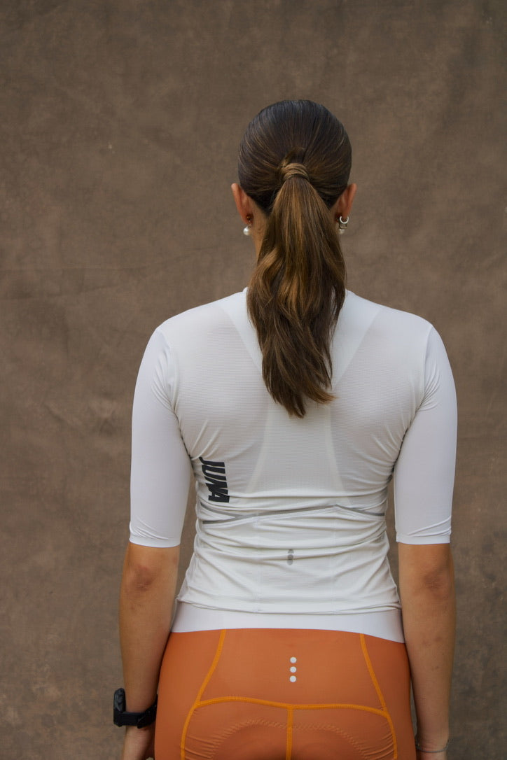 Jersey Manga Corta Marfil Mujer