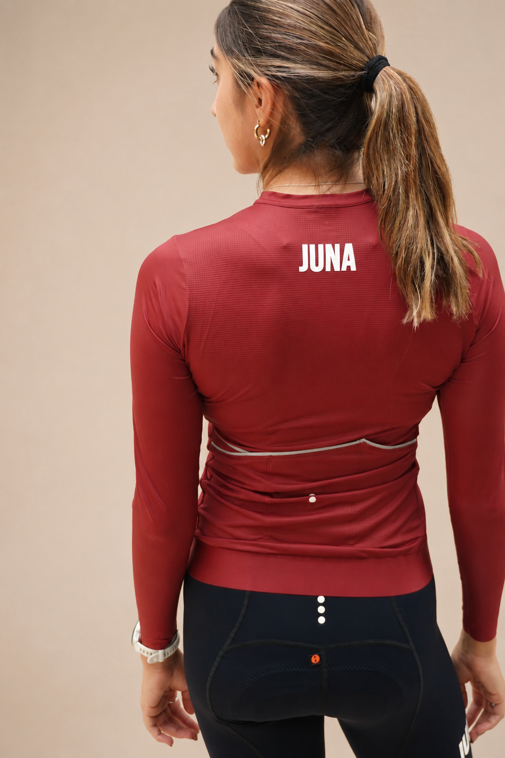 Jersey Manga Larga Burgundy Mujer