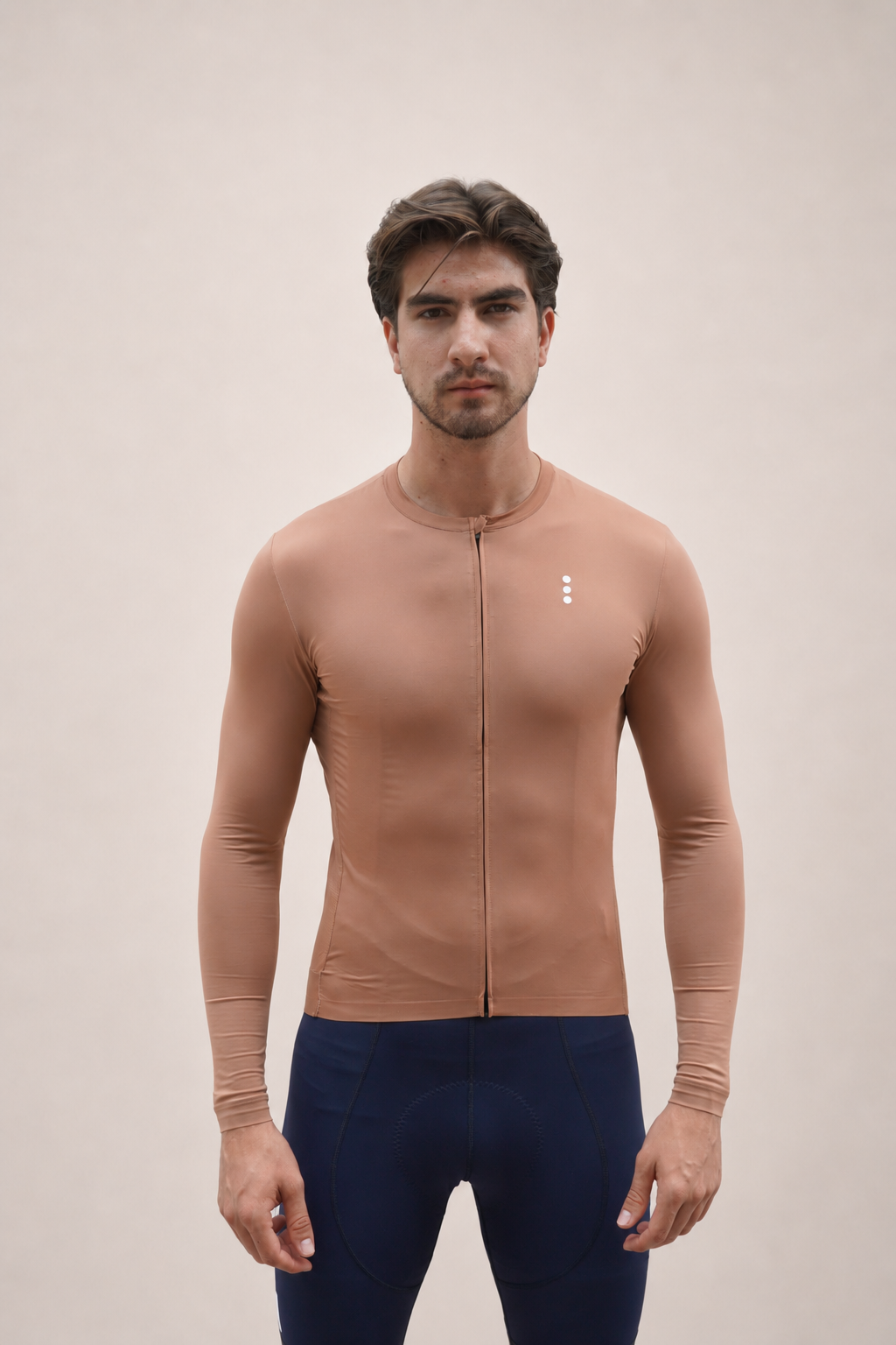 Jersey Manga Larga Terracota Hombre