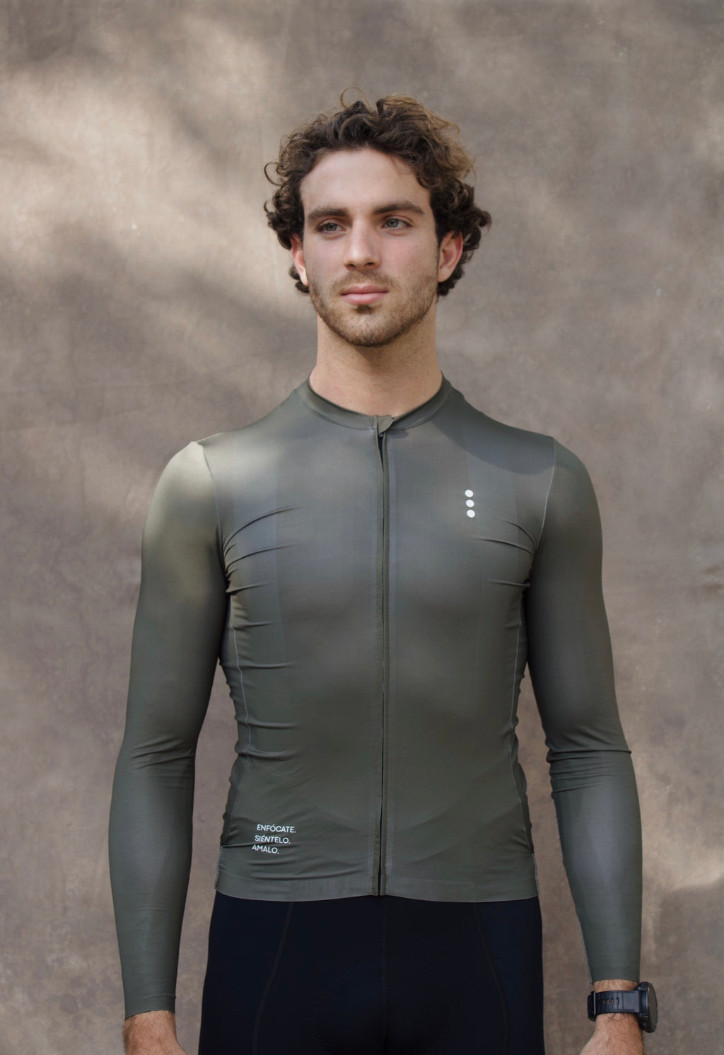 Jersey Manga Larga Olivo Hombre